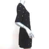 McQ Alexander McQueen Studded Mini Dress Black Crepe Size 38 Short Sleeve
