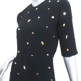 McQ Alexander McQueen Studded Mini Dress Black Crepe Size 38 Short Sleeve