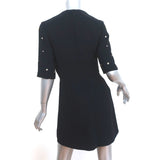McQ Alexander McQueen Studded Mini Dress Black Crepe Size 38 Short Sleeve