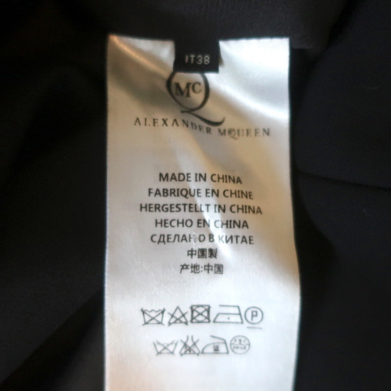 McQ Alexander McQueen Studded Mini Dress Black Crepe Size 38 Short Sleeve