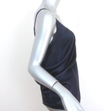 Helmut Lang Draped Silk Tank Top Navy Dry Charmeuse Size Small