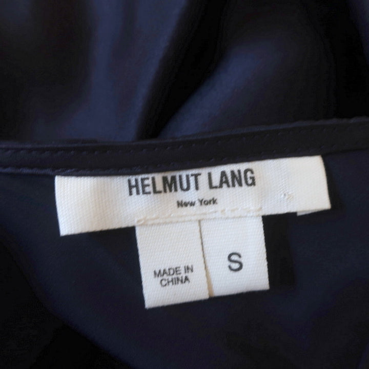 Helmut Lang Draped Silk Tank Top Navy Dry Charmeuse Size Small