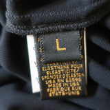 Donna Karan Clasp-Embellished Midi Dress Navy Draped Jersey Size Large NEW