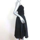 Dolce & Gabbana Strapless Dress Black Cotton Jersey & Ruffled Silk Size 44