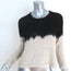 James Perse Dip-Dyed Pullover Sweater Black/Cream Cotton-Linen Size 0