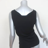 Badgley Mischka Flower Brooch Tank Top Black Cashmere-Silk Size 10