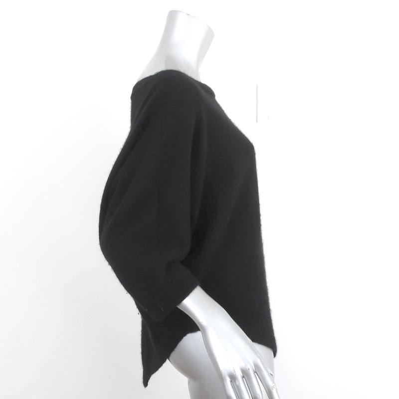 360 Cashmere Pointed-Hem Sweater Black Size Medium Dolman Sleeve Pullover - Celebrity Owned