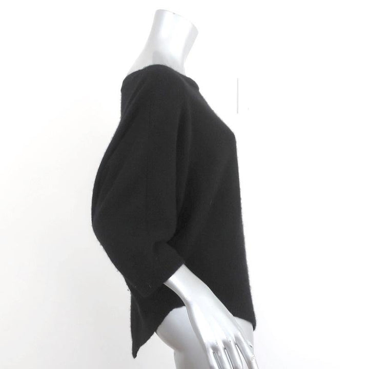 360 Cashmere Pointed-Hem Sweater Black Size Medium Dolman Sleeve Pullover - Celebrity Owned