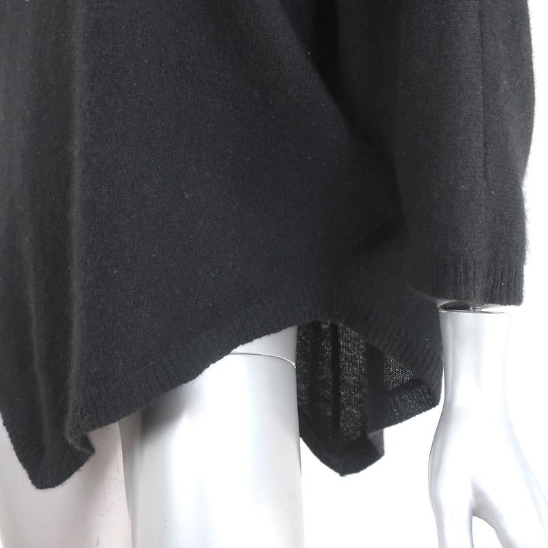 360 Cashmere Pointed-Hem Sweater Black Size Medium Dolman Sleeve Pullover - Celebrity Owned