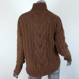 360 Sweater Alexia Brown Cable Knit Size Extra Small Turtleneck Pullover NEW - Celebrity Owned