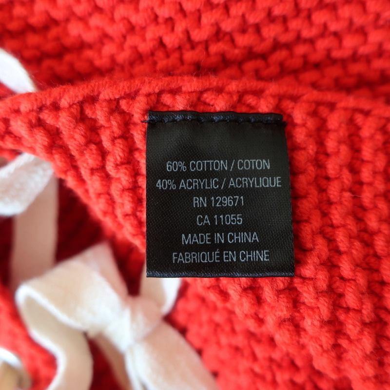 360 Sweater Emilia Red Cotton Knit Size Medium Lace-Up Side Pullover NEW - Celebrity Owned