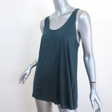 Helmut Lang Asymmetric-Back Tank Teal Jersey Size Small Scoop Neck Top