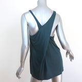 Helmut Lang Asymmetric-Back Tank Teal Jersey Size Small Scoop Neck Top