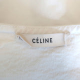 Celine Sleeveless Shift Dress Cream Stretch Linen Size 36