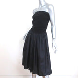 Dolce & Gabbana Strapless Dress Black Cotton Jersey & Ruffled Silk Size 44