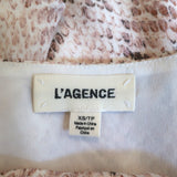 L'Agence Jane Camisole Light Pink Python Print Silk Size Extra Small Tank Top