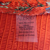 Alexis Mini Dress Rianna Red Floral Print Smocked Satin Size Extra Small