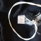 Valentino Tie-Sleeve Top Navy Draped Knit Size Medium NEW