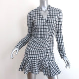 Veronica Beard Jeans Wrap Mini Dress Sherry White/Navy Gingham Size Extra Small