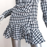 Veronica Beard Jeans Wrap Mini Dress Sherry White/Navy Gingham Size Extra Small