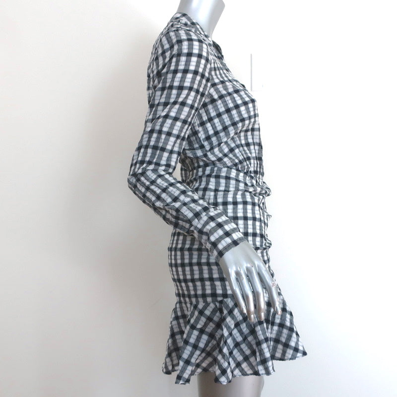 Veronica Beard Jeans Wrap Mini Dress Sherry White/Navy Gingham Size Extra Small