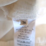 Celine Sleeveless Shift Dress Cream Stretch Linen Size 36