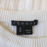 Theory Sleeveless Top Koronee Sag Harbor White Ribbed Knit Size Medium