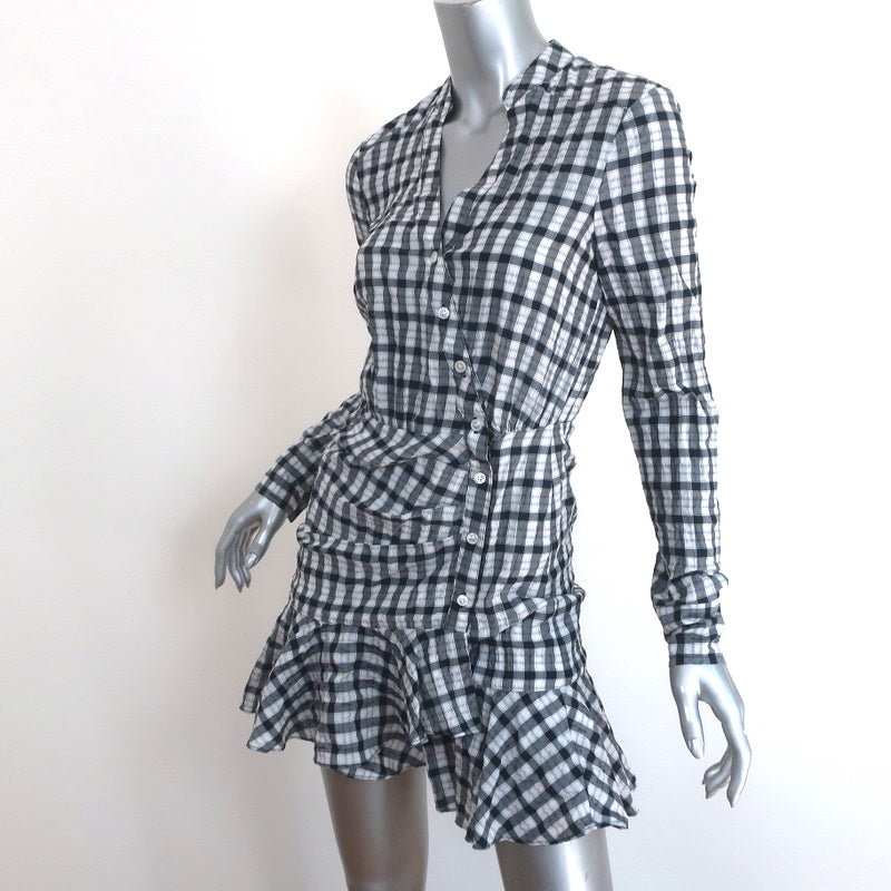 Veronica Beard Jeans Wrap Mini Dress Sherry White/Navy Gingham Size Extra Small