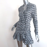 Veronica Beard Jeans Wrap Mini Dress Sherry White/Navy Gingham Size Extra Small