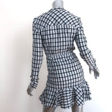 Veronica Beard Jeans Wrap Mini Dress Sherry White/Navy Gingham Size Extra Small