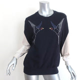 Stella McCartney Swallow Embroidered Sweatshirt Navy Size 36 Crewneck Pullover