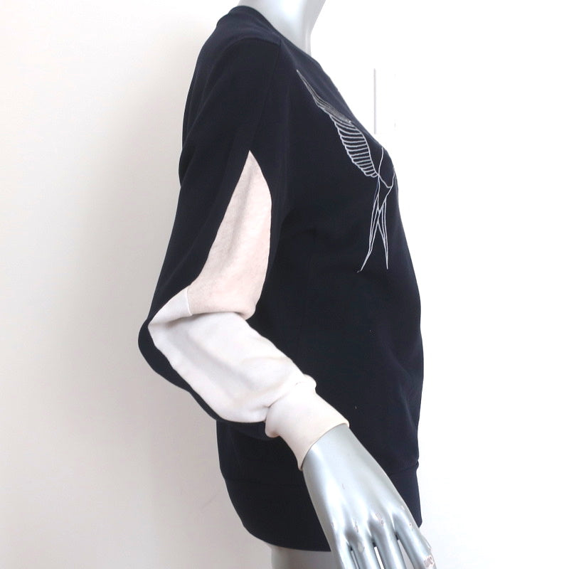 Stella McCartney Swallow Embroidered Sweatshirt Navy Size 36 Crewneck Pullover