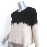 James Perse Dip-Dyed Pullover Sweater Black/Cream Cotton-Linen Size 0