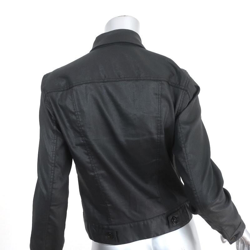 3x1 Coated Denim Jacket Black Stretch Cotton Size Medium - Celebrity Owned