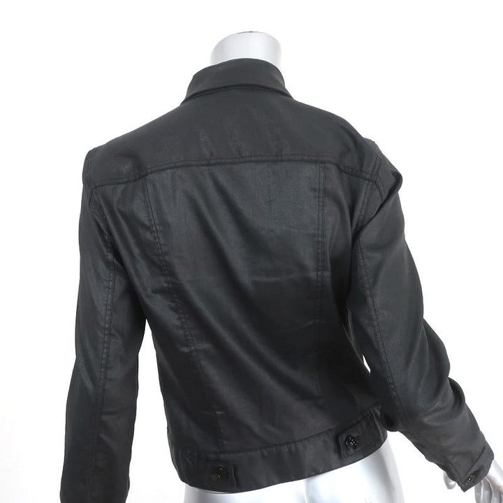 3x1 Coated Denim Jacket Black Stretch Cotton Size Medium - Celebrity Owned