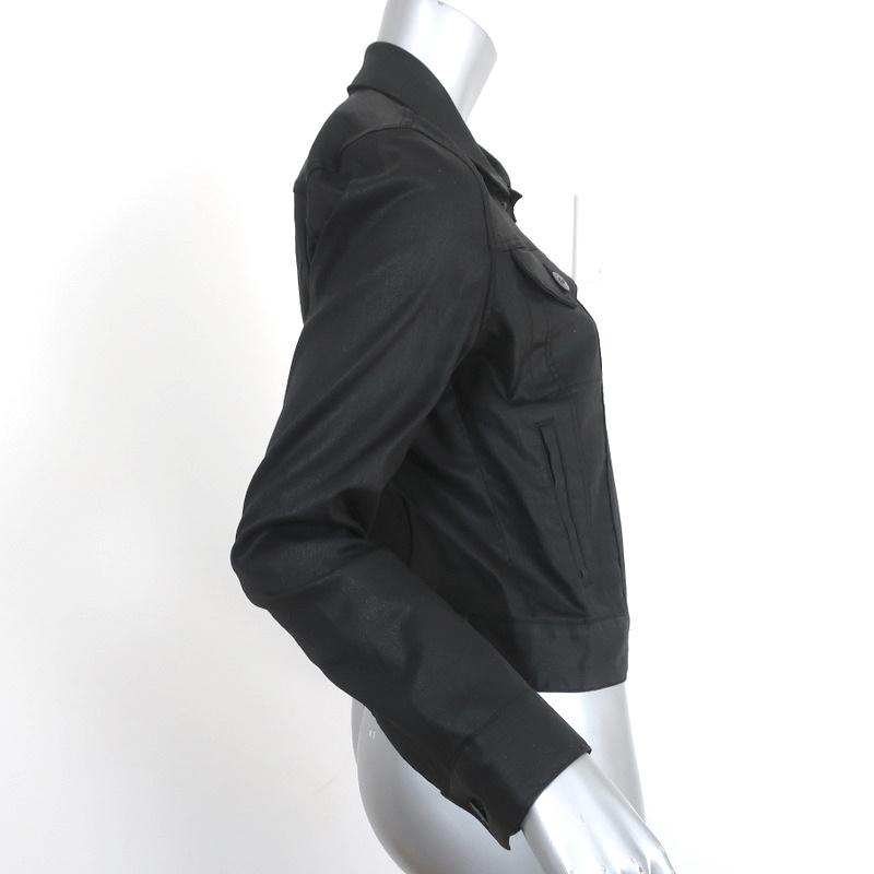 3x1 Coated Denim Jacket Black Stretch Cotton Size Medium - Celebrity Owned