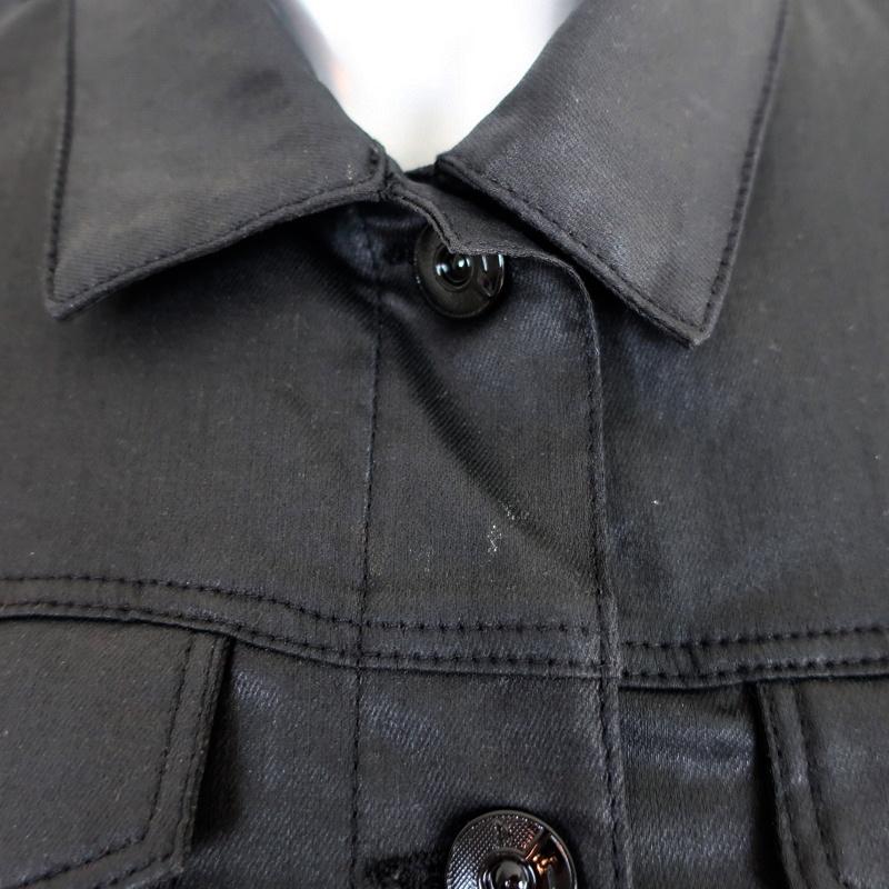 3x1 Coated Denim Jacket Black Stretch Cotton Size Medium - Celebrity Owned