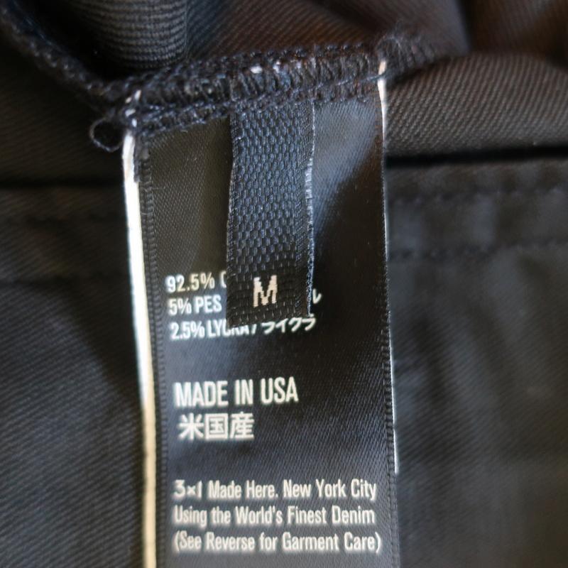 3x1 Coated Denim Jacket Black Stretch Cotton Size Medium - Celebrity Owned
