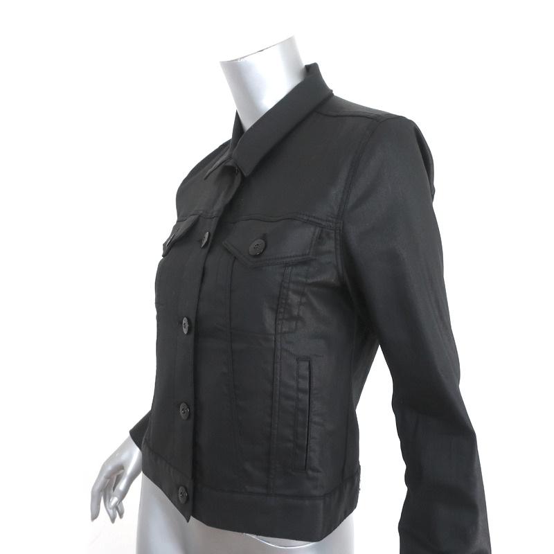 3x1 Coated Denim Jacket Black Stretch Cotton Size Medium - Celebrity Owned