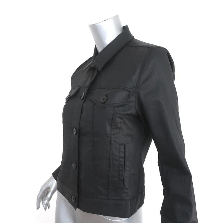 3x1 Coated Denim Jacket Black Stretch Cotton Size Medium - Celebrity Owned