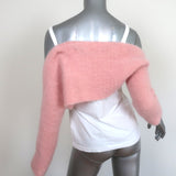Louiza Babouryan Cropped Sweater Shrug Pink Mohair-Blend One Size NEW
