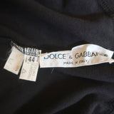 Dolce & Gabbana Strapless Dress Black Cotton Jersey & Ruffled Silk Size 44