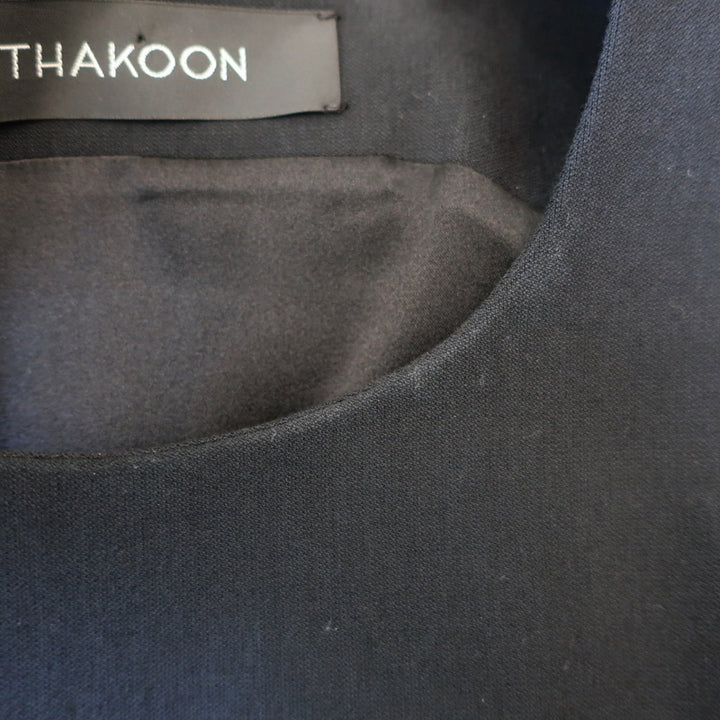 Thakoon Sleeveless Mini Dress Black Stretch Wool Size 4