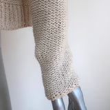 James Perse Dip-Dyed Pullover Sweater Black/Cream Cotton-Linen Size 0