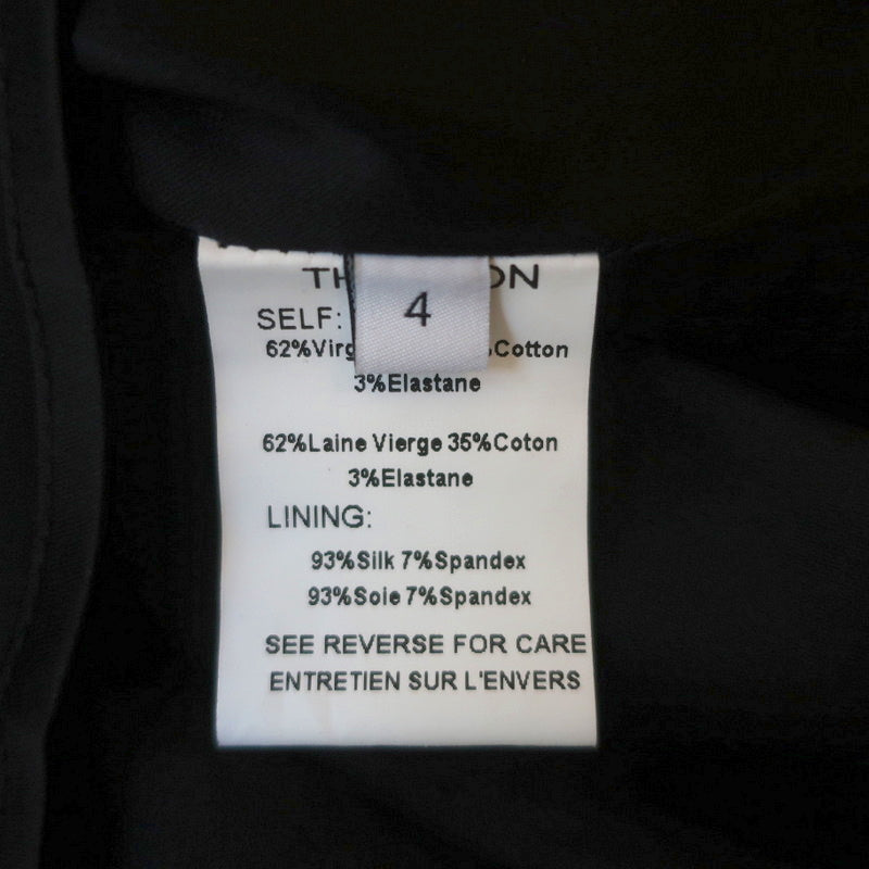 Thakoon Sleeveless Mini Dress Black Stretch Wool Size 4