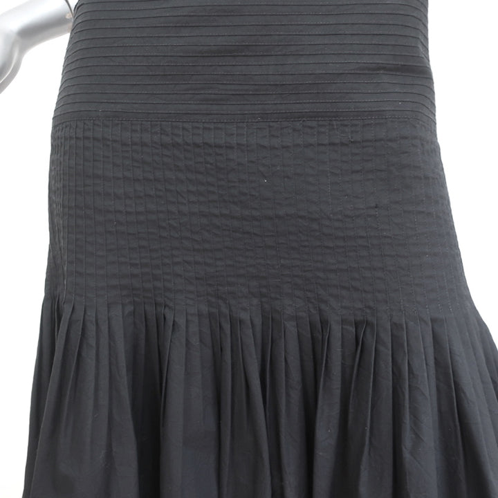 Burberry Pleated Skirt Black Pintucked Cotton Size US 8