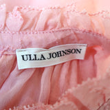 Ulla Johnson Blouse Sandrine Pink Floral Fil Coupe Size 2 Long Sleeve Top
