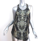 IRO Racerback Tank Top Finn Black Printed Silk Size 36 Sleeveless Blouse