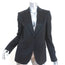 Gucci Blazer Black Tonal Striped Wool Satin Size 44 One-Button Suit Jacket