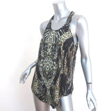 IRO Racerback Tank Top Finn Black Printed Silk Size 36 Sleeveless Blouse